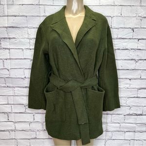J.Crew Wrap Moss Green Boiled Wool coat size M